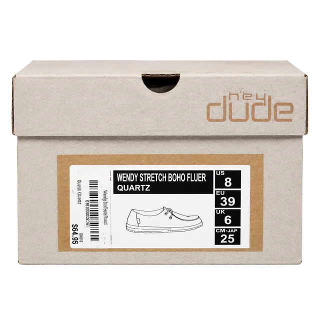 Hey Dude Wendy Stretch Boho Fluer Size 8 Quartz