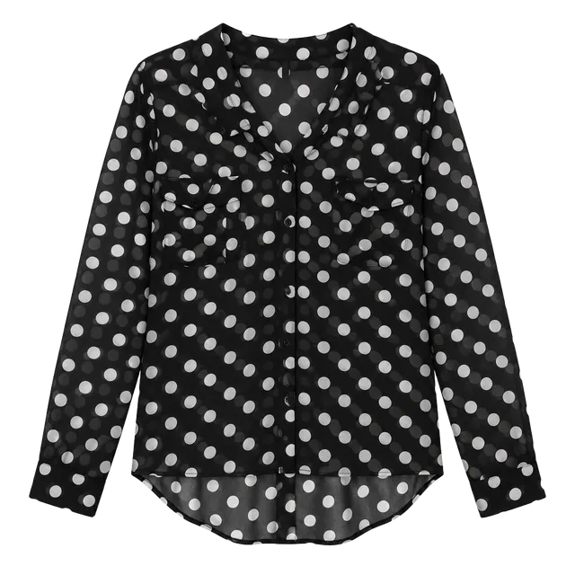 Free People Polka Dot Easy Rider Button Down Blouse Size S