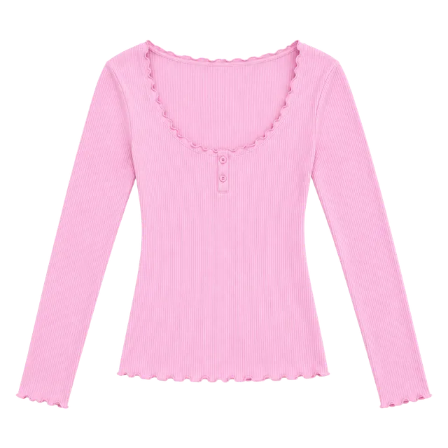 Scoop Henley Lace Size L 12-14 Pink Jubilee