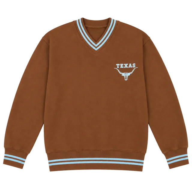 Russell Athletic Texas Longhorns V-Neck Sweatshirt Size L