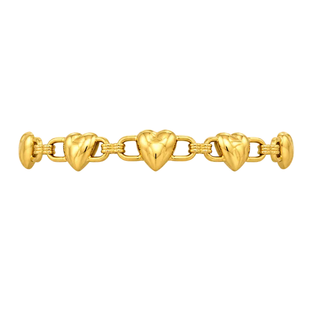 Avon Gold Tone Heart Link Bracelet