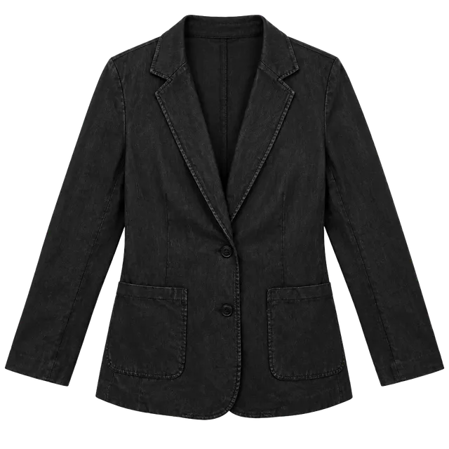 Anthropologie Faux Leather Black Blazer Large