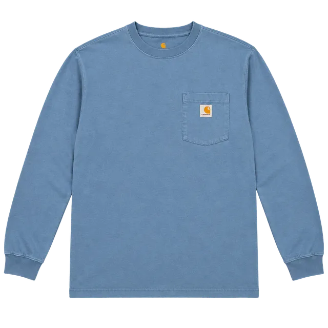 Carhartt Long Sleeve Pocket T-Shirt Size S Blue Original Fit