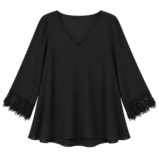 Show Me Your Mumu Dress Size S Black Lace Trim Long Sleeve
