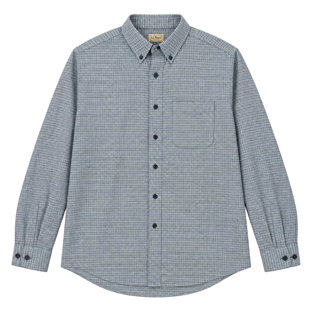 L.L.Bean Button-Down Shirt Size M-Reg Blue Houndstooth Cotton