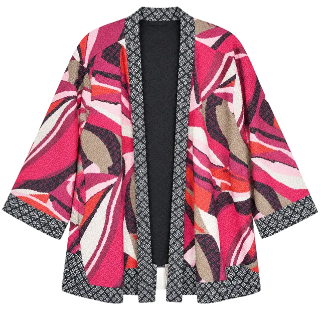 Ali Miles Open Front Cardigan Size 3X Crinkle Abstract Multicolor