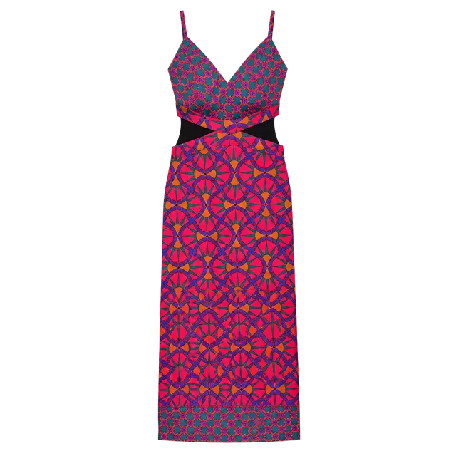 House of Harlow 1960 Cut Out Maxi Dress Size M Geometric Satin
