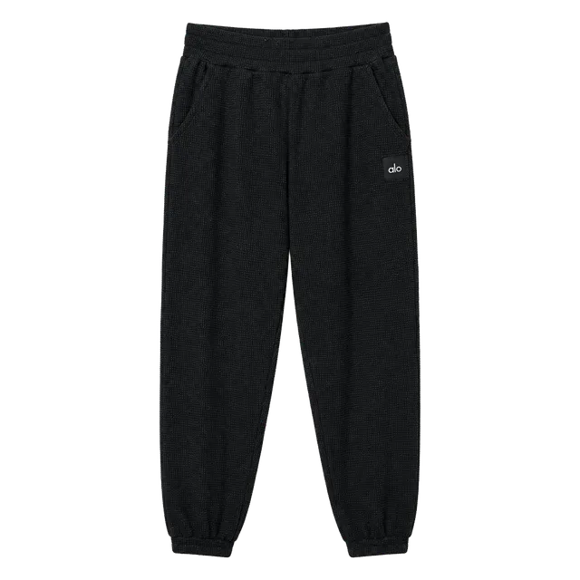 Alo Yoga Waffle Weekend Escape Jogger Size S Black