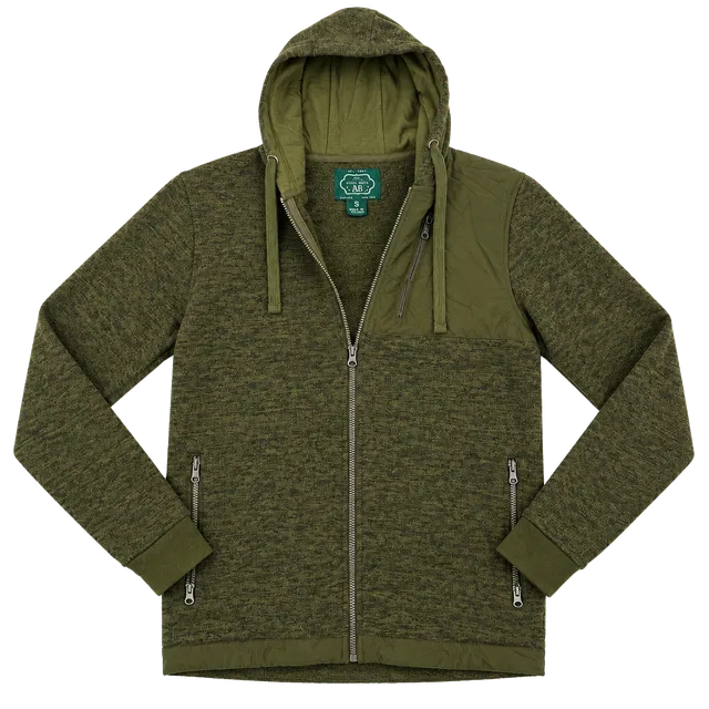 Arthur Beale AB Full Zip Hooded Fleece Jacket Size S Green