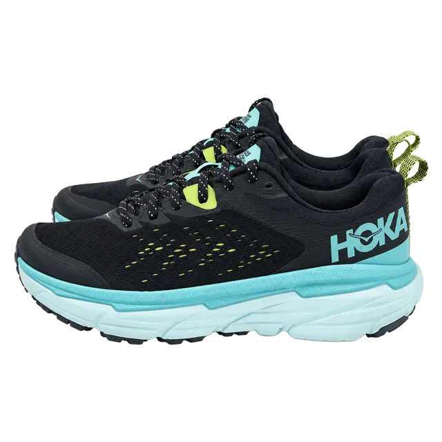 HOKA Challenger ATR 6 Black Blue Glass Trail Running Shoes (Size: 9.5)