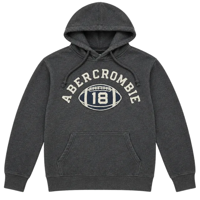 Vintage Abercrombie & Fitch Embroidered Football Graphic Hoodie