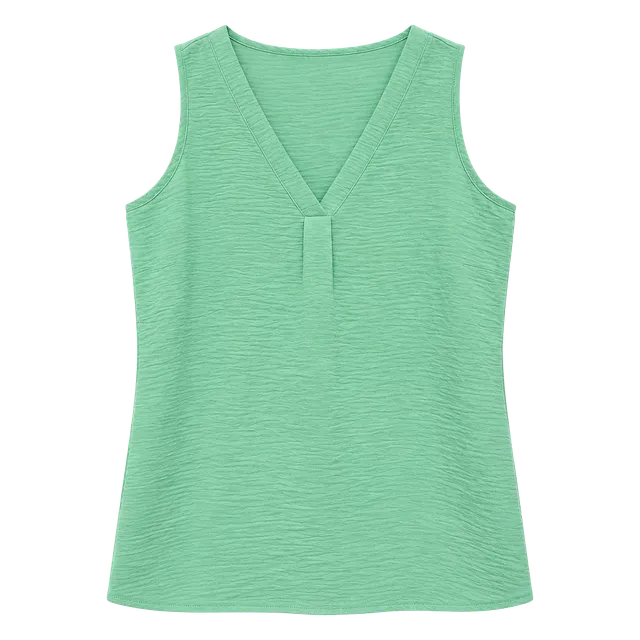 Zenana Sleeveless Top Size 1X Mint V-Neck Textured Pullover