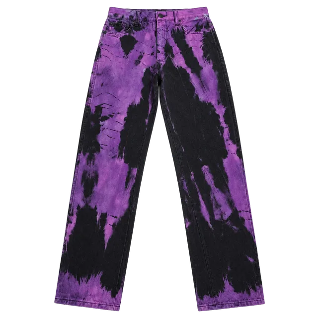 Vintage Frederick's Of Hollywood Womens Purple And Black Tie Dyed Jeans Size 7/8
