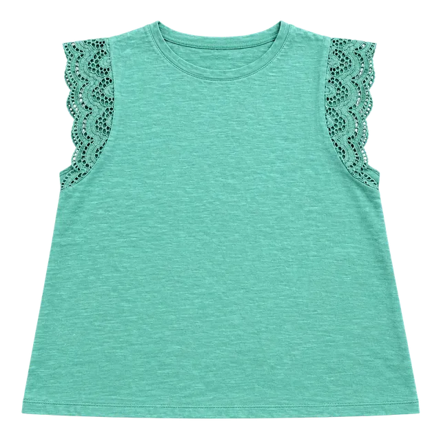 Sonoma Goods For Life Lace Sleeve Top Size M Green