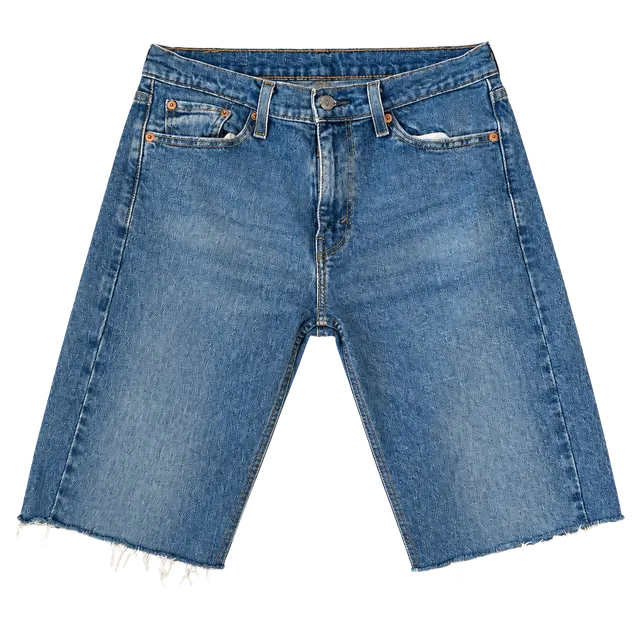 Levi's Men's Medium Blue Cutoff Denim Shorts with Frayed Hem size W30
