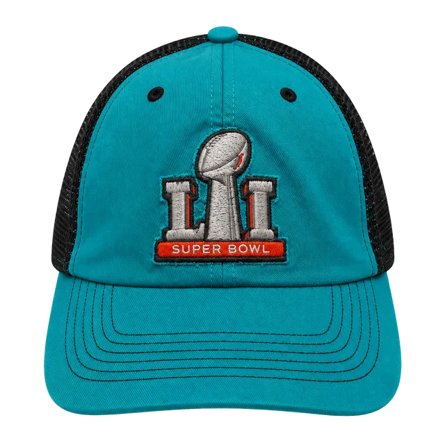 47 Brand Super Bowl LII HTX Trucker Hat OSFA Blue Black Mesh