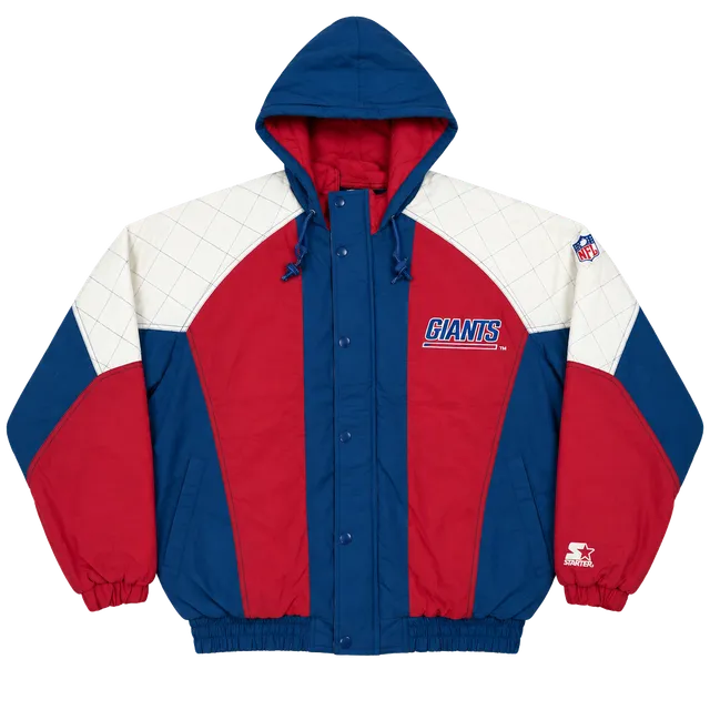Starter New York Giants NFL Vintage Hooded Puffer Jacket Size M