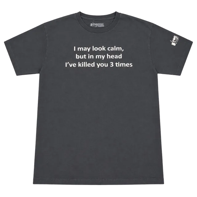 Ranger Up Graphic T-Shirt Size L Gray I May Look Calm