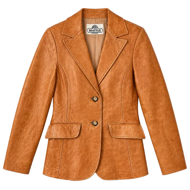 Wild West Leather Vintage Leather Blazer Jacket Tan Brown
