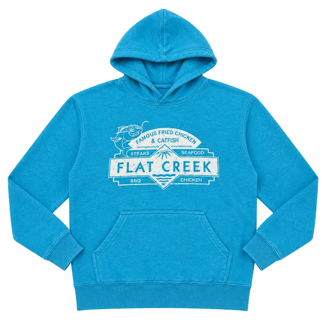 Port & Company Flat Creek Hoodie Youth Large Blue Sweatshirt