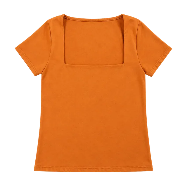 Live In The Moment Orange Square Neck Short Sleeve Top Size S