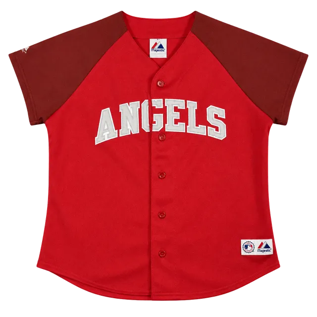 Majestic Angels MLB Baseball Jersey M/L Red Polyester Made In USA