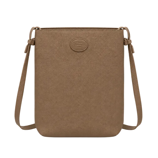 M.I.L.A Leather Crossbody Bag Beige Pebble Grain