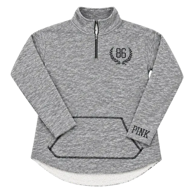 Victoria's Secret Pink Half Zip Pullover Size XS Gray