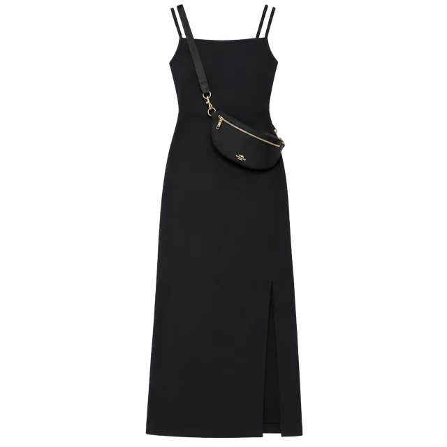 Black Midi Slip Dress
