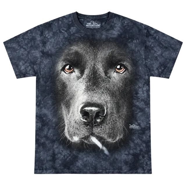 The Mountain Black Lab Dog Graphic T-Shirt Size L Tie Dye Vincent Hie