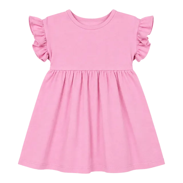 (558) Cat & Jack Pink Flutter Sleeve Knit Dress Size 2t