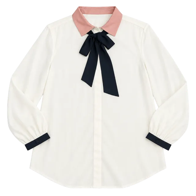 Who What Wear Tie Neck Blouse Size XXL Ivory Pink Black