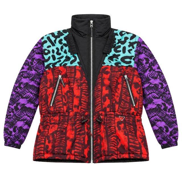 Vtg Obermeyer Wild One Ski jacket womens size-6-small Animal print 80/90s Retro