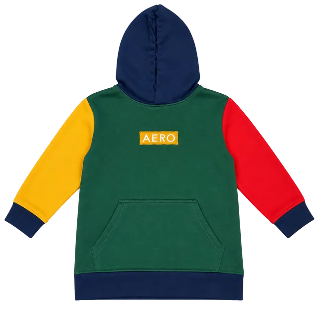 Aeropostale Colorblock Hoodie Size M Green Yellow Red Blue