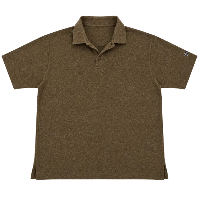 Tiger Woods Nike Golf Polo Shirt Size L Brown Short Sleeve TW Shield