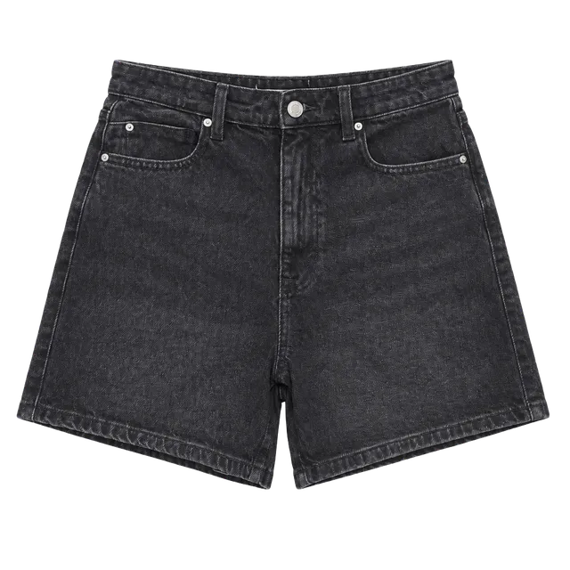 Zara Denim Shorts Size 6 Black Wash Mom