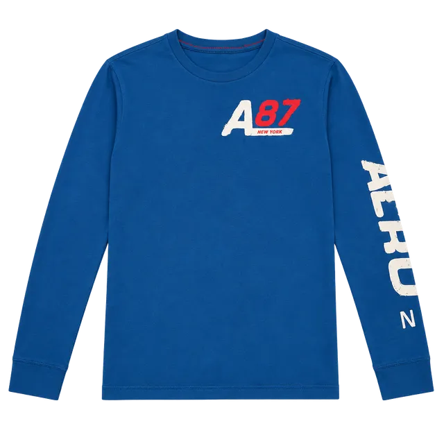 Aeropostale A87 Long Sleeve T-Shirt Size M Blue