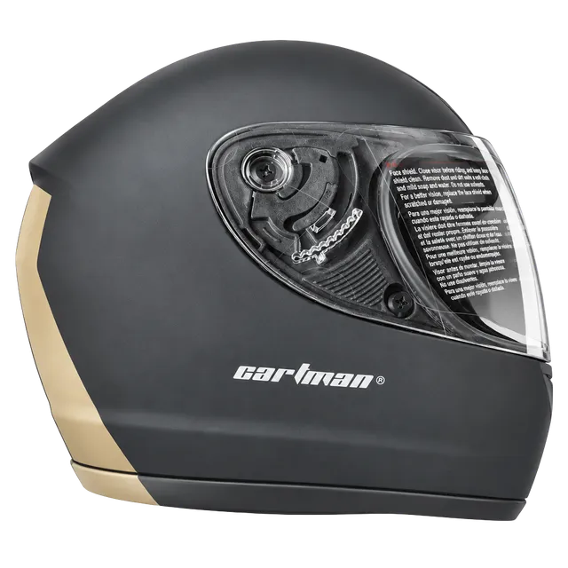 Cartman HY-901F Matte Black Full Face Motorcycle Helmet