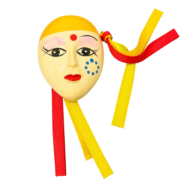 Vintage 1990' Dominican Republic Folk Art Pottery Souvenir Face Mask Mint