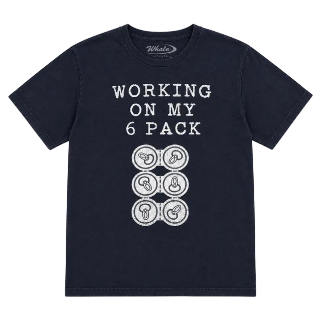 Whale By Switcher USA Working On My 6 Pack T-Shirt Large Navy