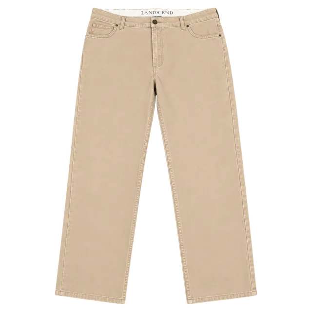 034- Lands' End Traditional Fit Mens Jeans 38x30 Khaki Straight Leg