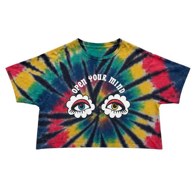By Samii Ryan Open Your Mind Tie Dye Crop T-Shirt Size Small
