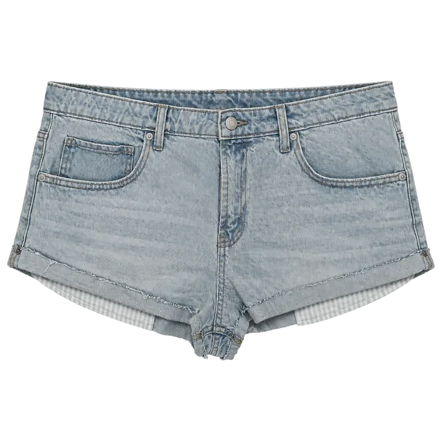Wild Fable Mid-Rise Cheeky Shorts Size 16 Light Wash Rigid Denim