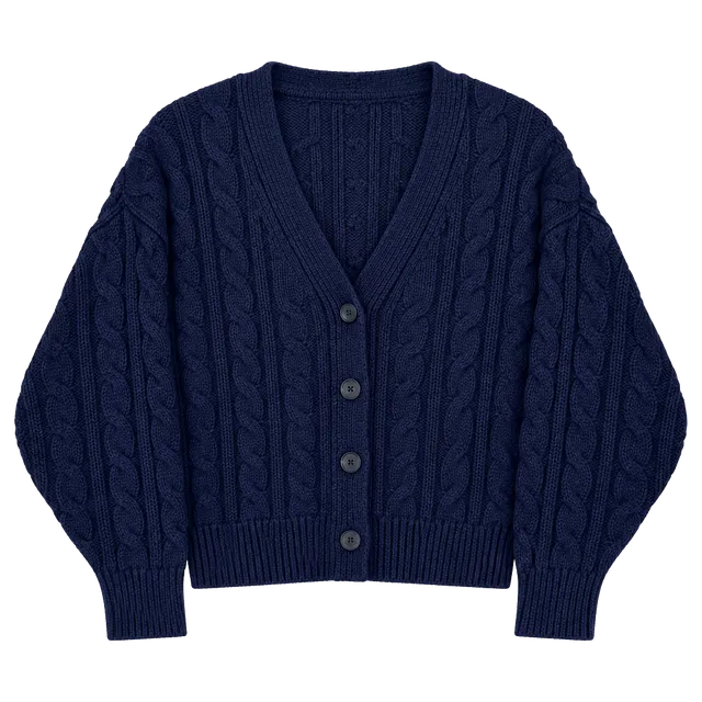 Gap Cable Knit Cardigan Sweater, Size S Petite Navy Blue
