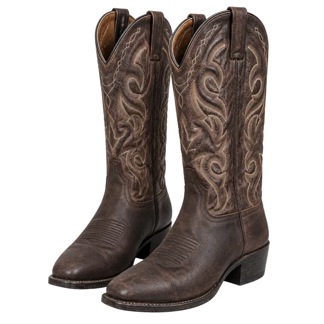 Dan Post Leather Cowboy Boots Brown Western