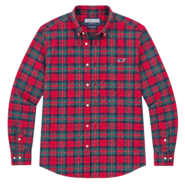 Vineyard Vines Tucker Shirt Size M Red Plaid Flannel