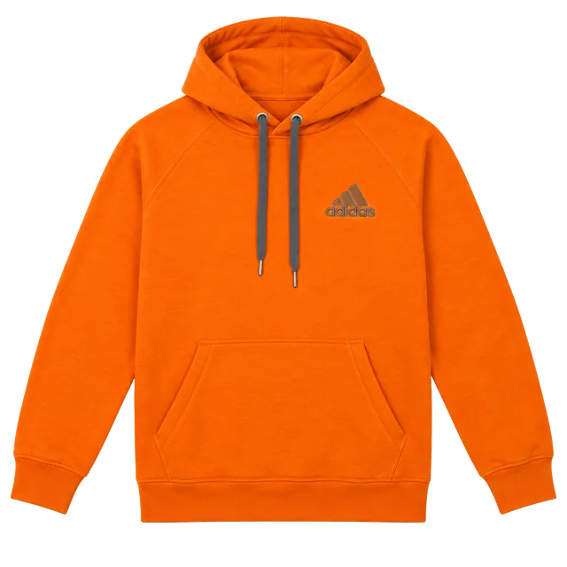 Adidas Ultimate Hoodie Size L Orange Gray Pullover Sweatshirt