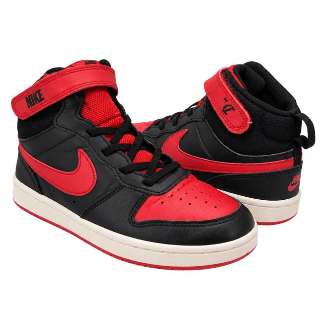 Nike Court Borough Mid 2 Size 3Y Black Red Sneakers