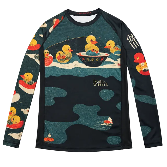 Death By Wristlock Rash Guard Long Sleeve Rubber Duck Ramen
