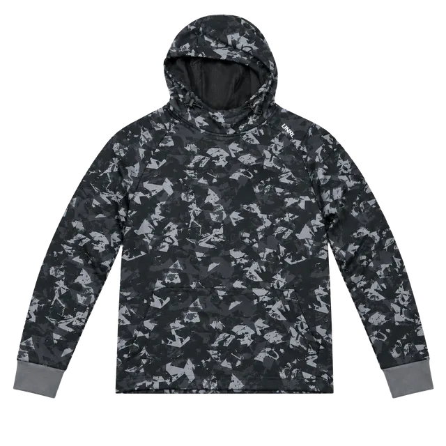 UNRL Men’s Crossover Hoodie II Size L Black Gray Camo Performance Pullover